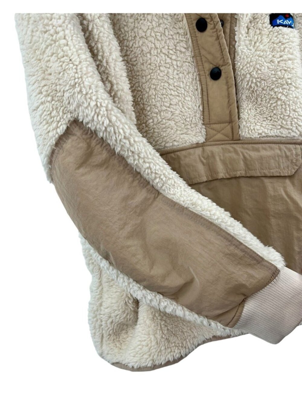 KAVU Women's Chalk Hooded Moon Ridge Popover Sherpa Sweatshirt Small - Picture 2 of 6